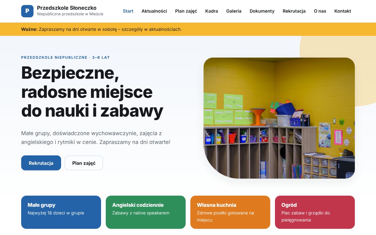 Szkoła / przedszkole / klub